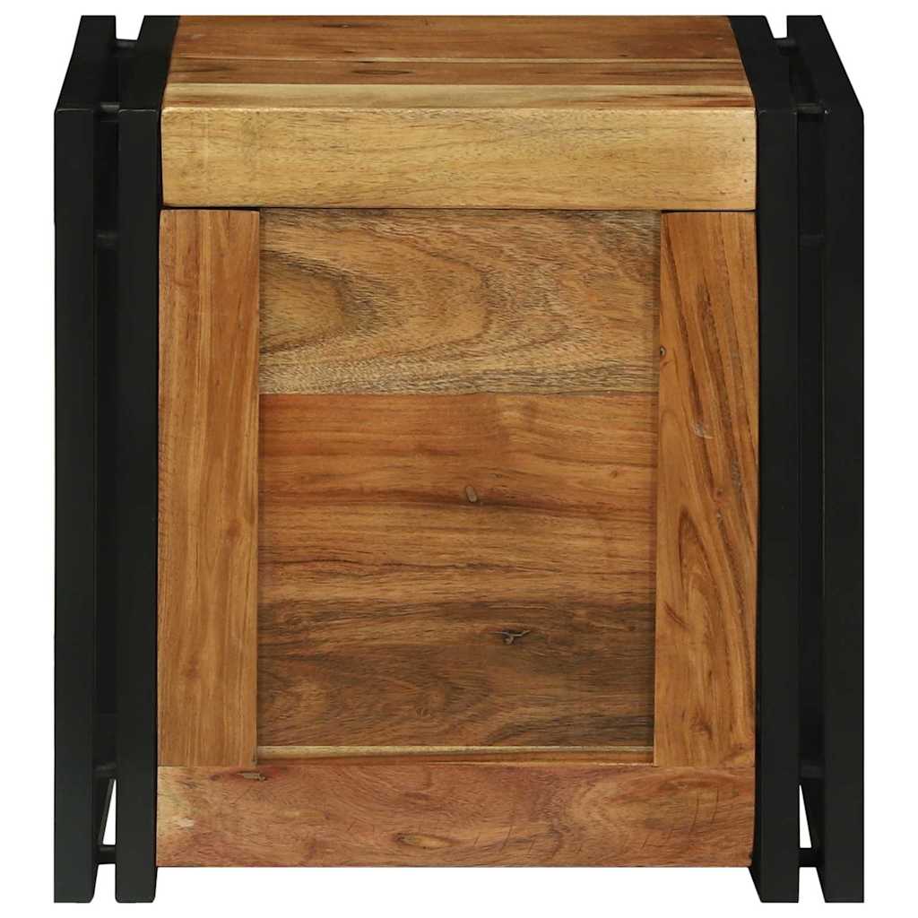 Storage Box Brown and Black 40 x 40 x 40 cm Solid Acacia Wood
