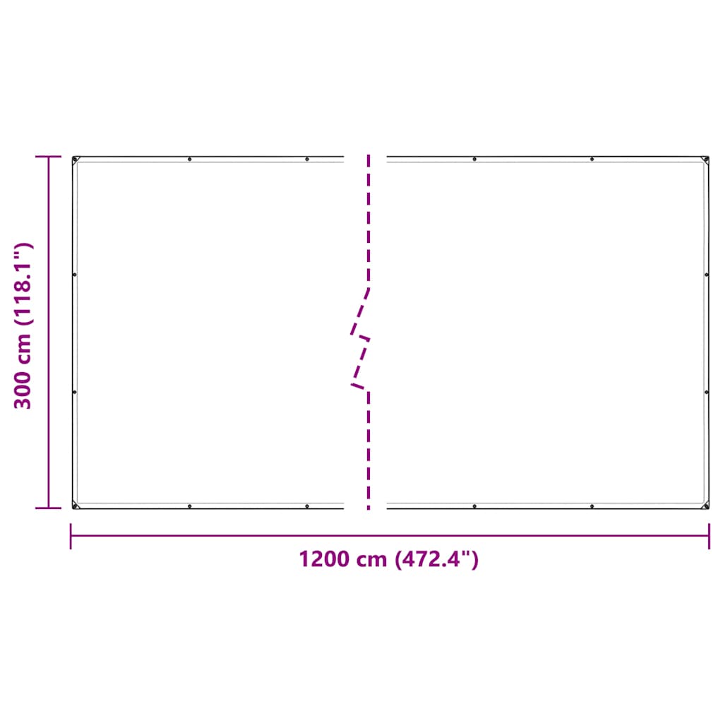 Clear Tarpaulin with Eyelets 3x12 m PVC