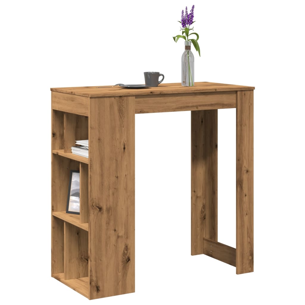 Bar Table with Racks Artisan Oak 102x50x103.5 cm Engineered Wood