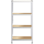 4-Layer Storage Shelf Silver Steel&Engineered Wood
