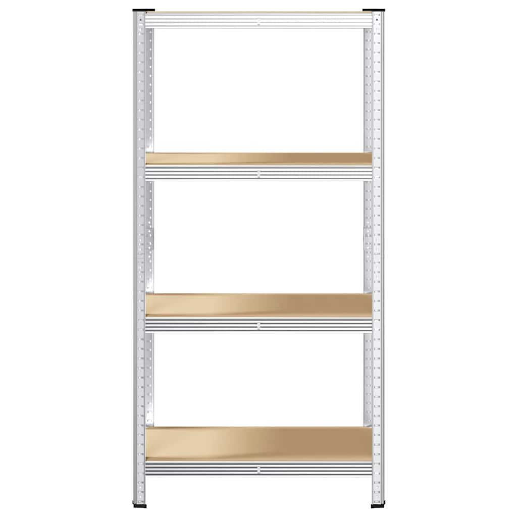 4-Layer Storage Shelf Silver Steel&Engineered Wood