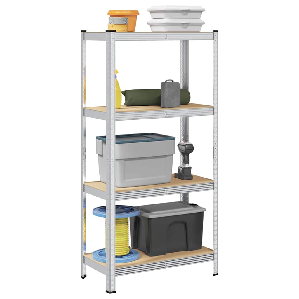 4-Layer Storage Shelves 2 Pcs Steel&Engineered Wood