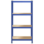 4-Layer Storage Shelf Blue Steel&Engineered Wood