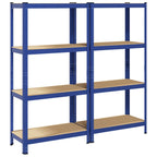 4-Layer Storage Shelves 2 Pcs Steel&Engineered Wood