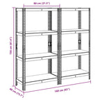 4-Layer Storage Shelves 2 Pcs Steel&Engineered Wood