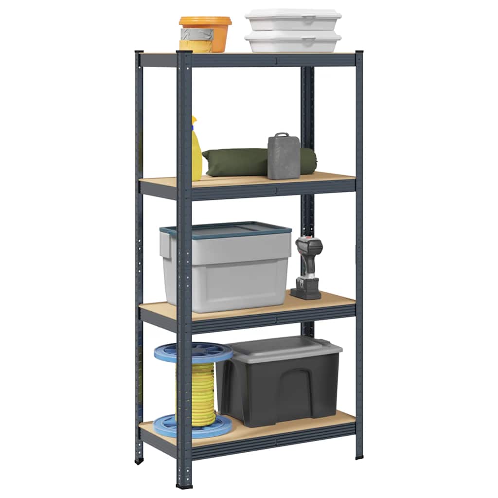 4-Layer Storage Shelves 2 Pcs Steel&Engineered Wood