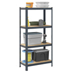4-Layer Storage Shelves 2 Pcs Steel&Engineered Wood