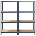 4-Layer Storage Shelves 2 pcs Anthracite Steel&Engineered Wood