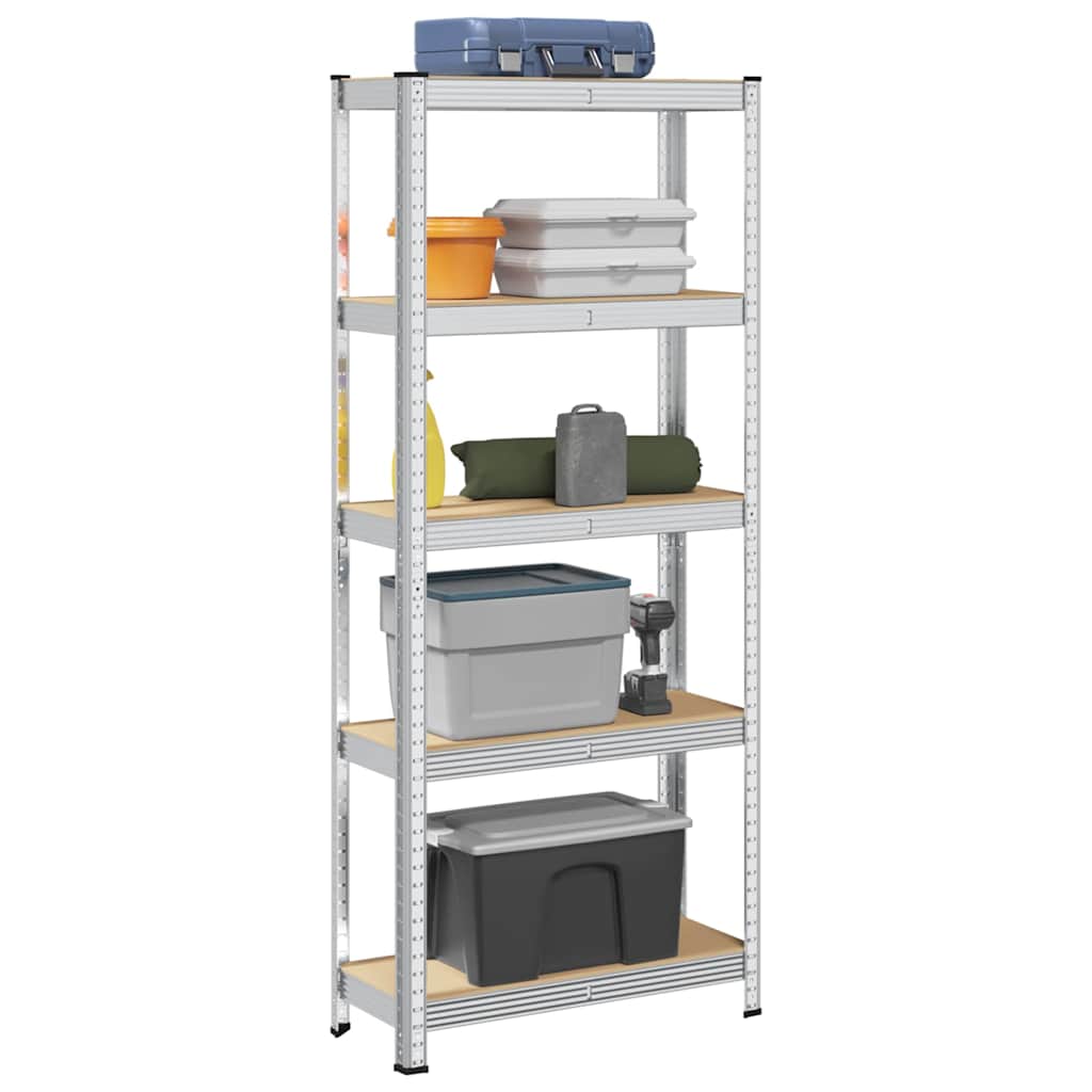 4-Layer Storage Shelves 2 Pcs Steel&Engineered Wood
