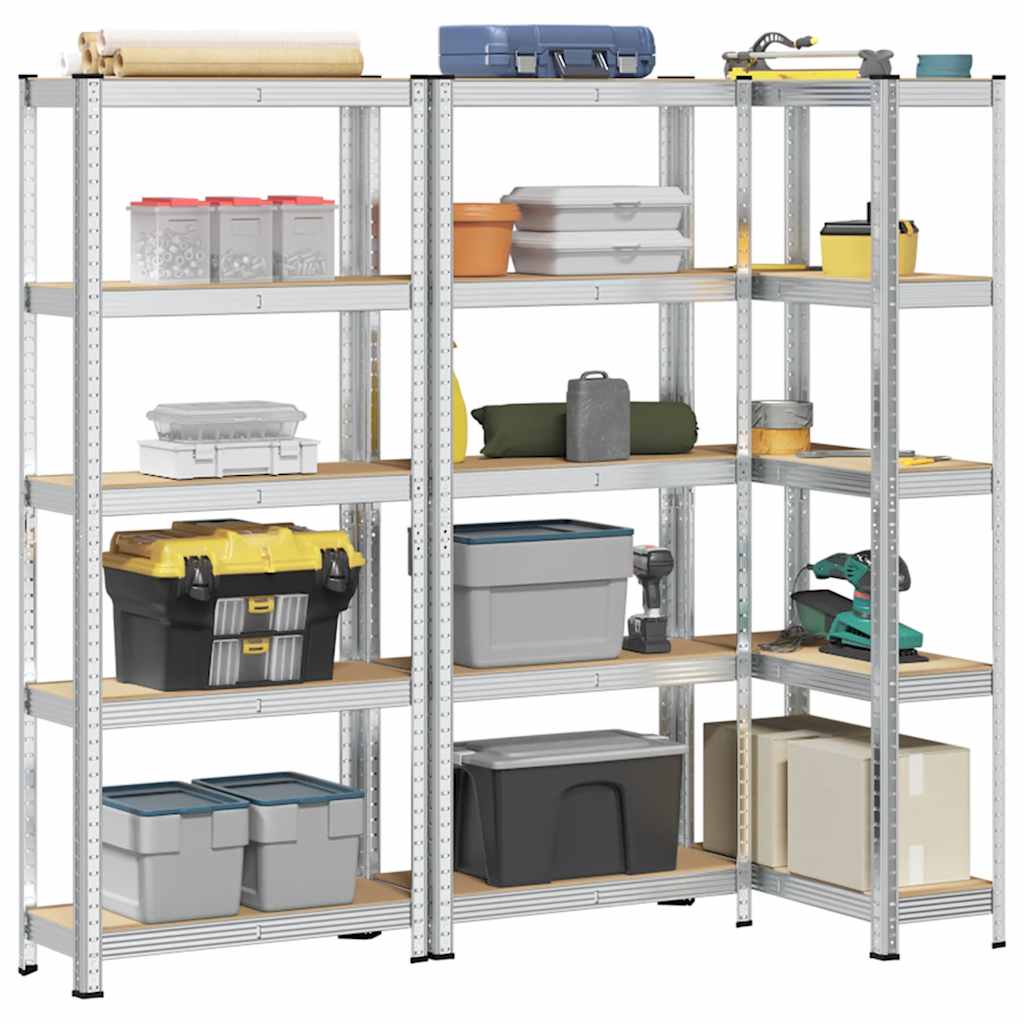4-Layer Storage Shelves 2 Pcs Steel&Engineered Wood
