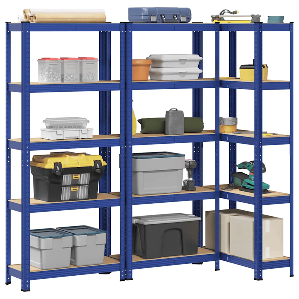 4-Layer Storage Shelves 2 Pcs Steel&Engineered Wood