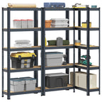 4-Layer Storage Shelves 2 Pcs Steel&Engineered Wood