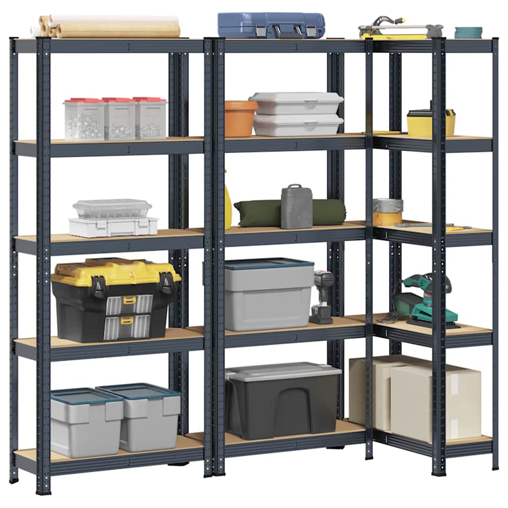4-Layer Storage Shelves 2 Pcs Steel&Engineered Wood