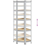 5-Layer Corner Shelf Silver Steel&Engineered Wood