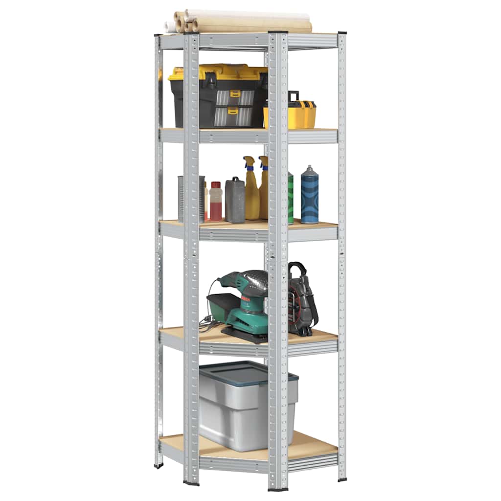 4-Layer Storage Shelves 2 Pcs Steel&Engineered Wood
