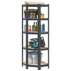 4-Layer Storage Shelves 2 Pcs Steel&Engineered Wood