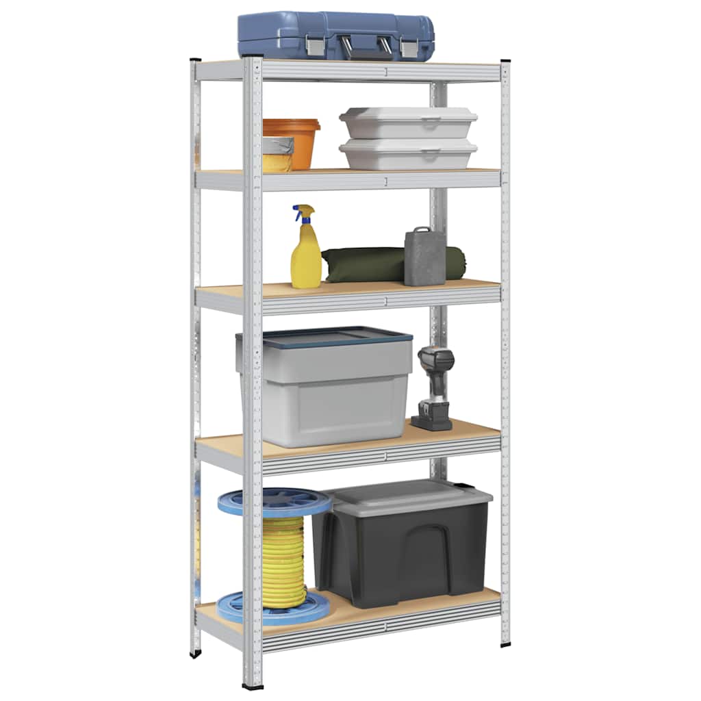 4-Layer Storage Shelves 2 Pcs Steel&Engineered Wood