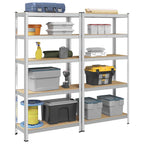 4-Layer Storage Shelves 2 Pcs Steel&Engineered Wood