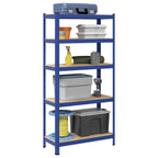 5-Layer Storage Shelf Blue Steel&Engineered Wood