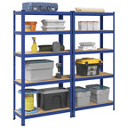 4-Layer Storage Shelves 2 Pcs Steel&Engineered Wood