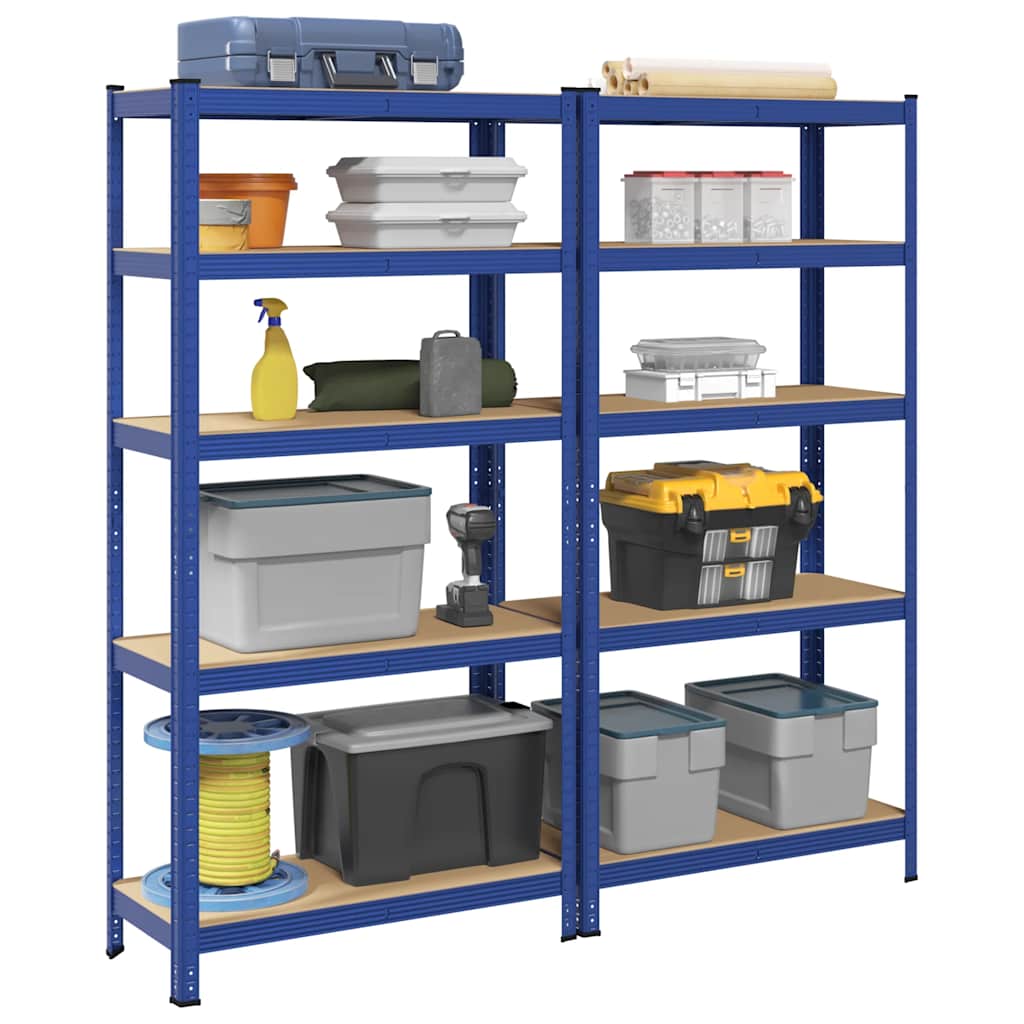 4-Layer Storage Shelves 2 Pcs Steel&Engineered Wood