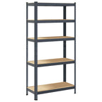5-Layer Storage Shelf Anthracite Steel&Engineered Wood