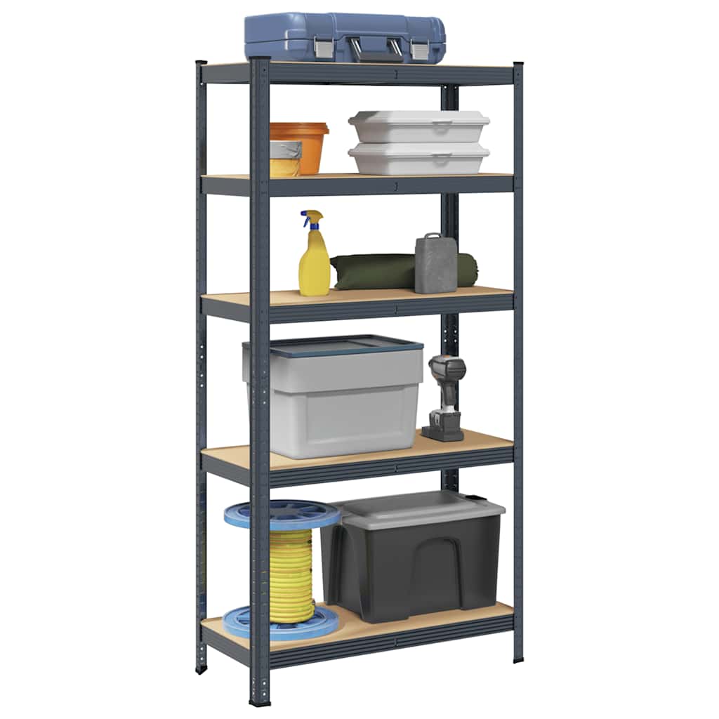 4-Layer Storage Shelves 2 Pcs Steel&Engineered Wood