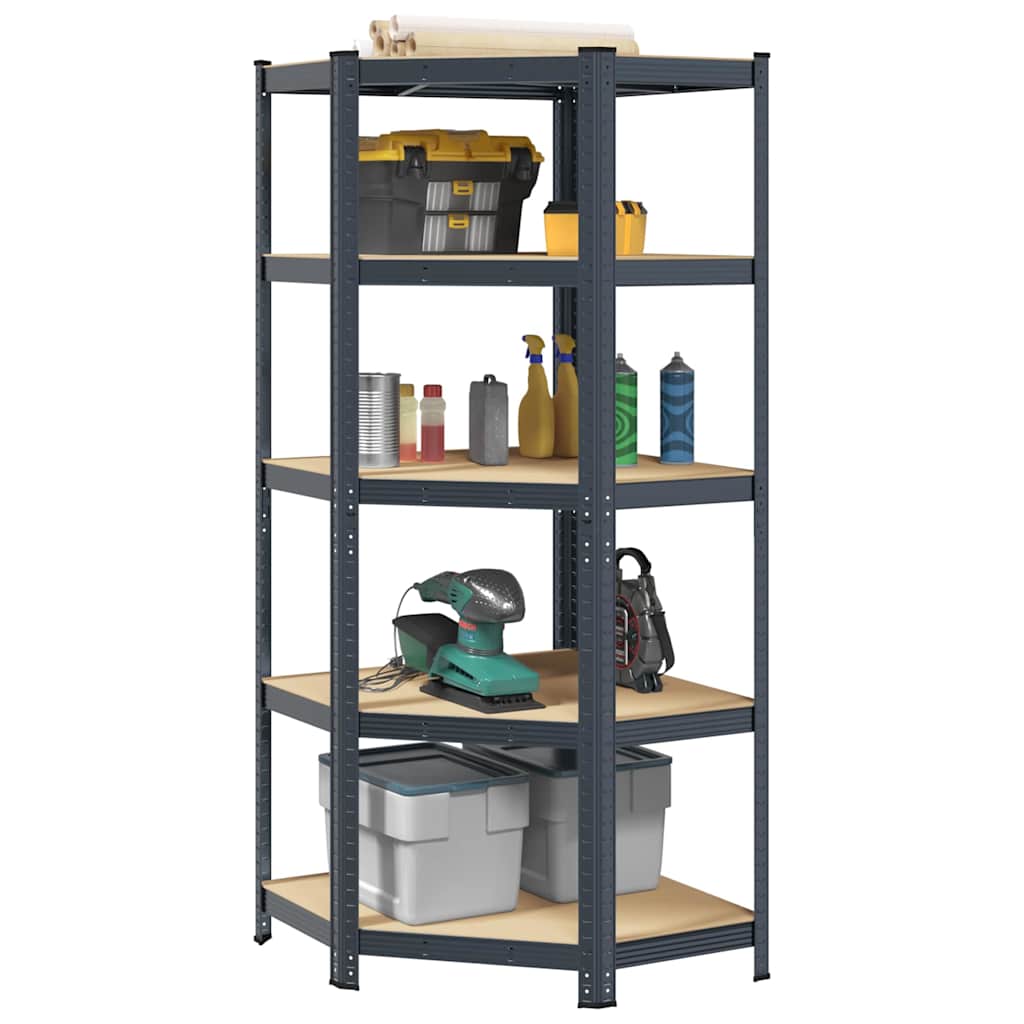 4-Layer Storage Shelves 2 Pcs Steel&Engineered Wood