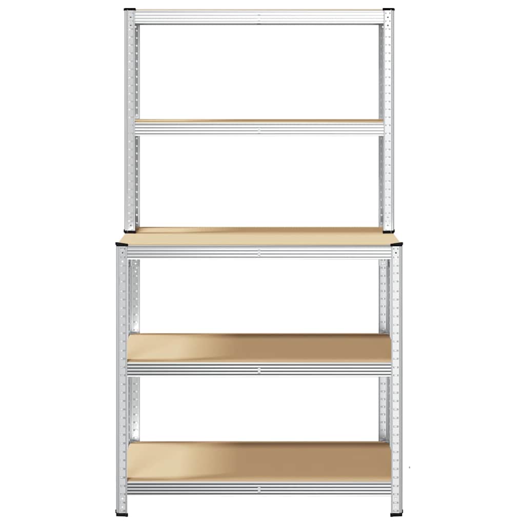 5-Layer Work Table With Shelves Steel&Engineered Wood