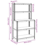 5-Layer Work Table With Shelves Steel&Engineered Wood
