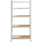 5-Layer Heavy-duty Shelf Silver Steel&Engineered Wood