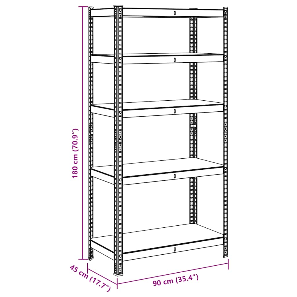 5-Layer Heavy-Duty Shelf Steel&Engineered Wood