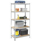 4-Layer Storage Shelves 2 Pcs Steel&Engineered Wood
