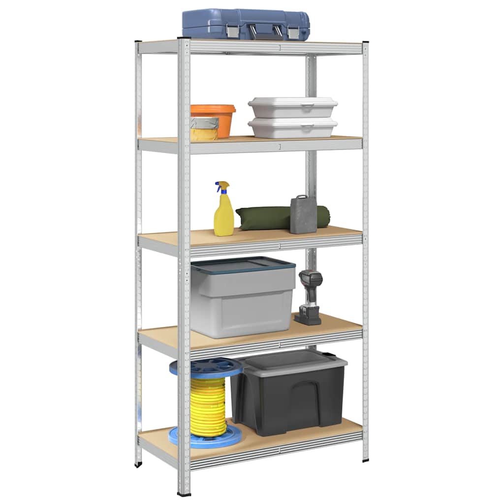 4-Layer Storage Shelves 2 Pcs Steel&Engineered Wood