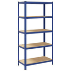 5-Layer Storage Shelf Blue Steel&Engineered Wood