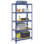 5-Layer Storage Shelf Blue Steel&Engineered Wood