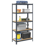 4-Layer Storage Shelves 2 Pcs Steel&Engineered Wood