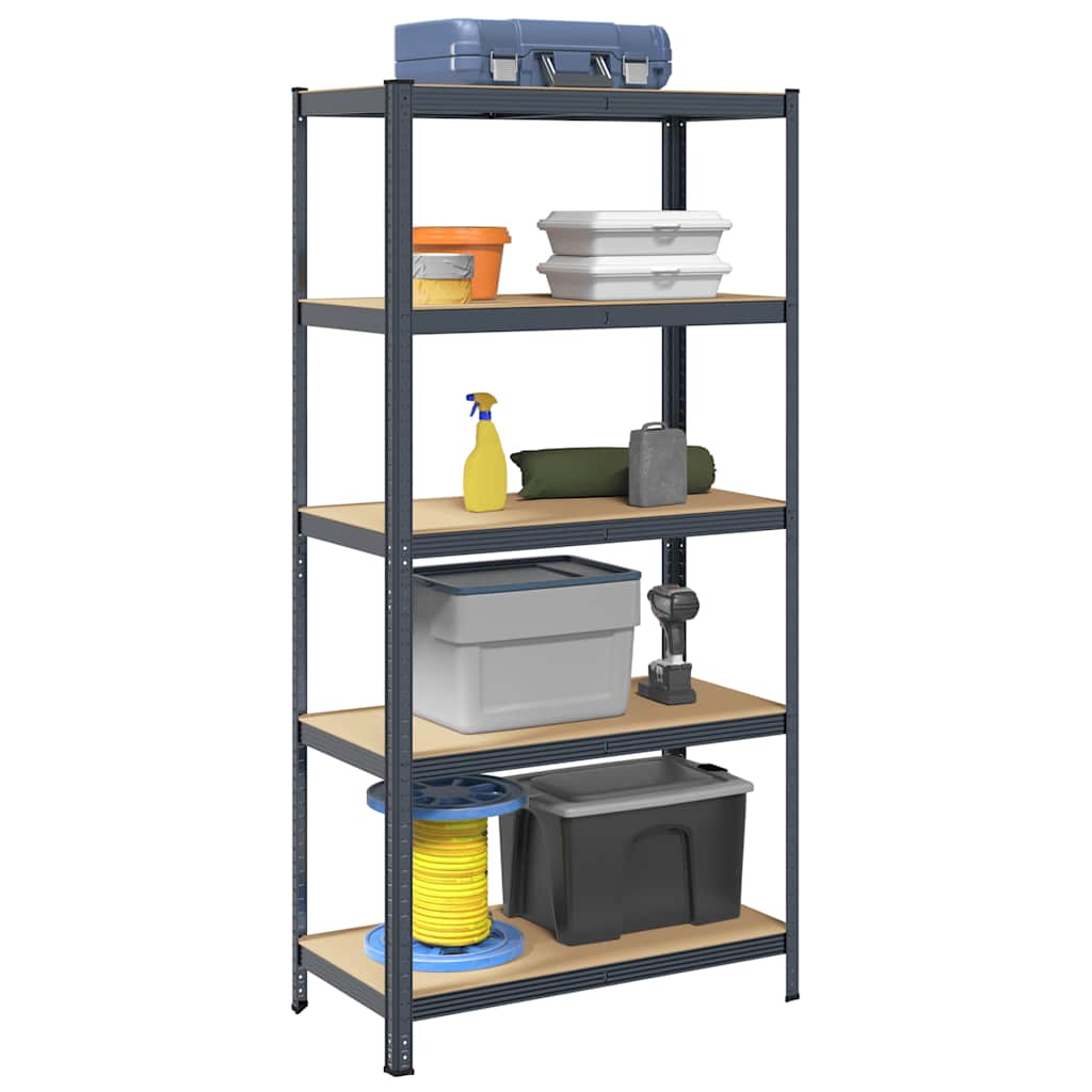 4-Layer Storage Shelves 2 Pcs Steel&Engineered Wood