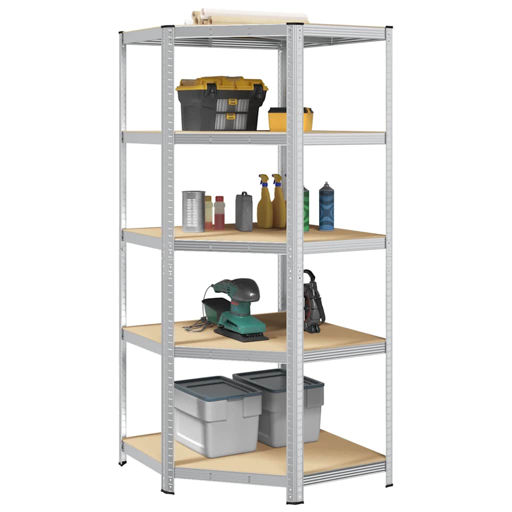 4-Layer Storage Shelves 2 Pcs Steel&Engineered Wood