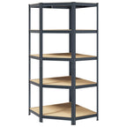 5-Layer Corner Shelf Anthracite Steel&Engineered Wood