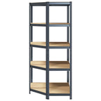 5-Layer Corner Shelf Anthracite Steel&Engineered Wood