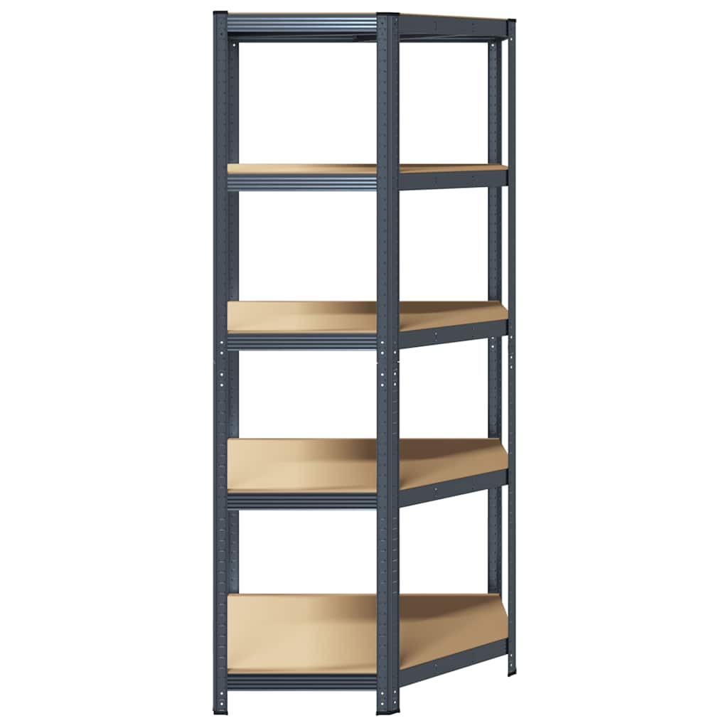 5-Layer Corner Shelf Anthracite Steel&Engineered Wood