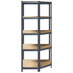 5-Layer Corner Shelf Anthracite Steel&Engineered Wood