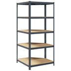 5-Layer Corner Shelf Anthracite Steel&Engineered Wood