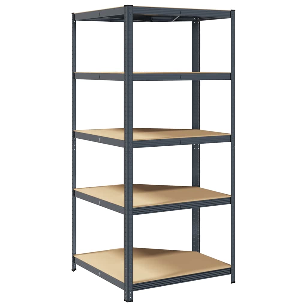 5-Layer Corner Shelf Anthracite Steel&Engineered Wood
