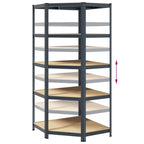 5-Layer Corner Shelf Anthracite Steel&Engineered Wood