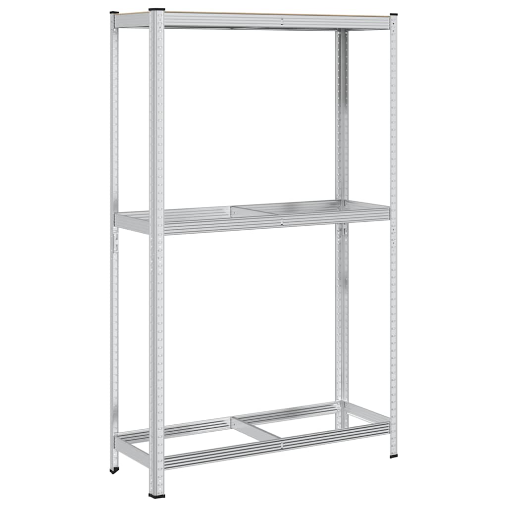 2-Layer Tyre Shelf Silver Steel&Engineered Wood