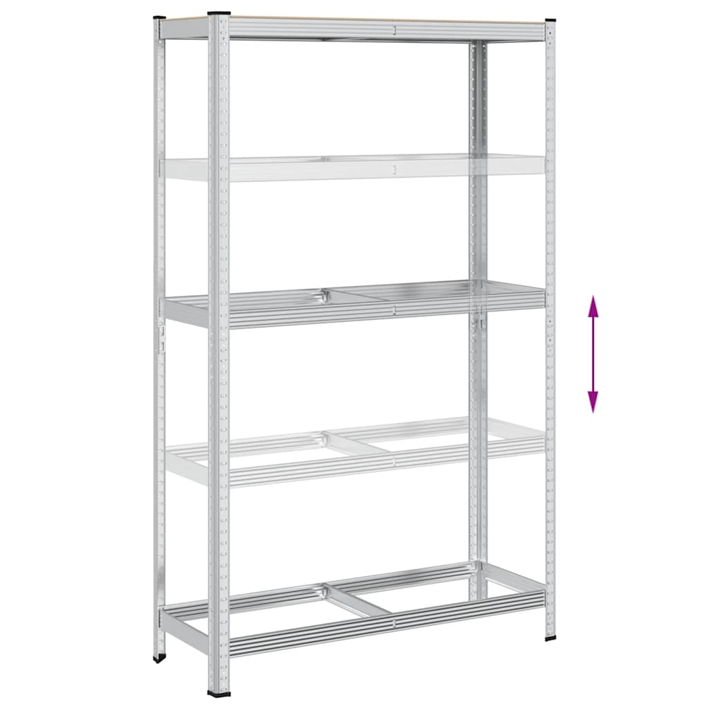 2-Layer Tyre Shelf Silver Steel&Engineered Wood