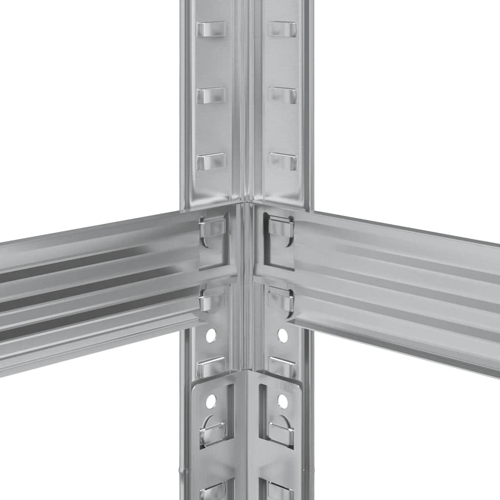 2-Layer Tyre Shelf Silver Steel&Engineered Wood