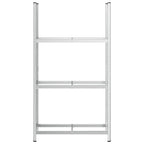 3-Layer Tyre Shelf Silver 110x40x200 cm Steel